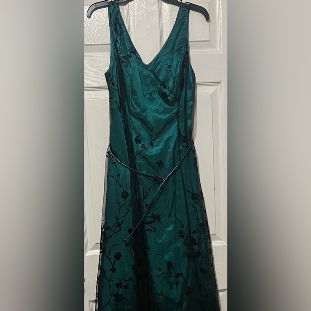 Teal and Black Floral Dress